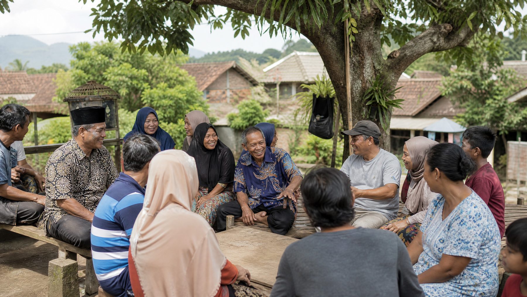 Warga berkumpul dan berdiskusi